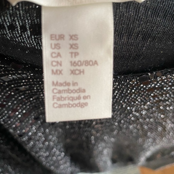 HM Dark Grey/Black Sequin Long Sleeve Mini Dress - Picture 3 of 3